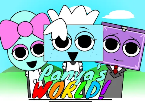 Logo for the Panya's World family-friendly Sprunki Alternate Universe mod