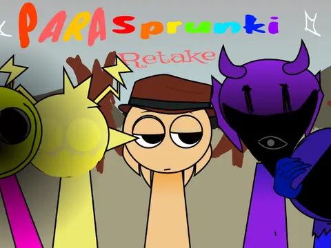 Para Sprunki Retake game logo featuring iconic Sprunki characters