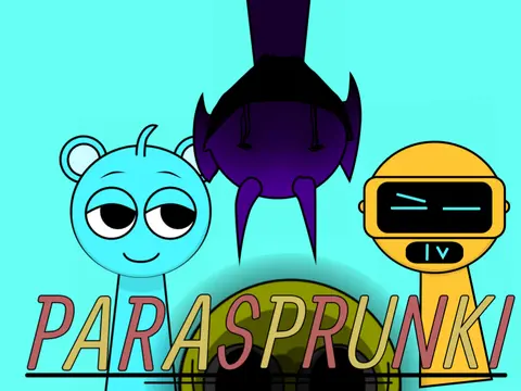 Para Sprunki V2 game logo featuring horror-themed characters