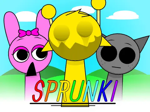 Sprunki Parasite Remix Game Logo - Horror Music Characters