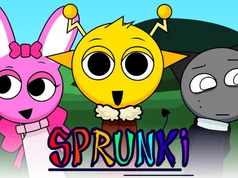 Parodybox Sprunki with 5 Original Characters logo featuring colorful customizable Sprunki characters