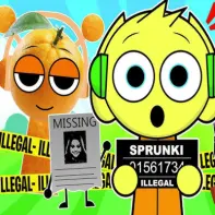 Pibble Mayhem X Sprunki Game Logo - Explosive Crossover Artwork