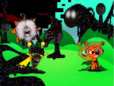 Pibby Sprunki horror adventure game featuring corrupted Sprunki characters