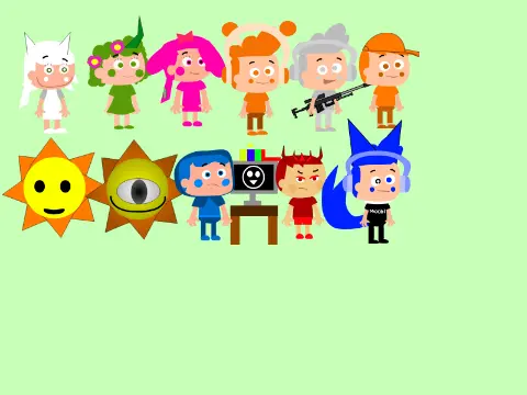 Pierres Kids characters modified with Sprunki elements in crossover game