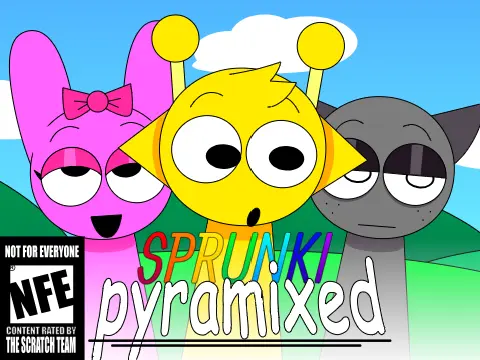 Pyramixed Sprunki Mod game cover image featuring custom characters