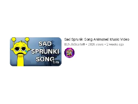 Logo for the Reuploaded Remix and Ruin Sad Sprunki Song Animated Music Video