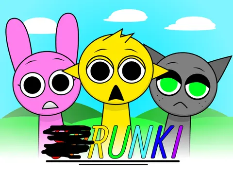 Runki Modded Sprunki game logo showing modified audio characters