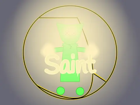 Logo for Saint - Rainworld game, a boss fight featuring the Slugcat character Saint against Spearmaster