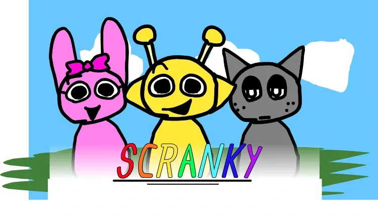 Scranky Reskin Remix Game Cover Art featuring remixed Sprunki characters
