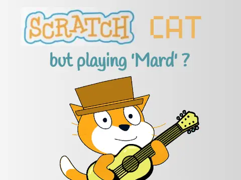 Scratch Cat Playing Mard Game Logo