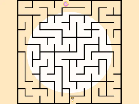 Logo for Scratch Sprunki Game featuring a cat in a maze