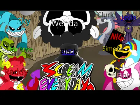 Scream Everyday horror-themed Sprunki song remix with multiple horror character variants