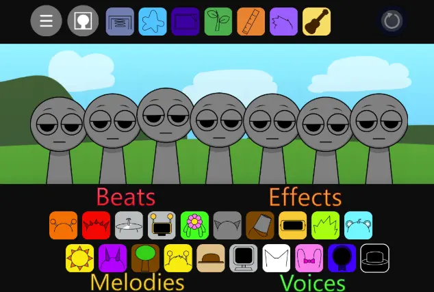 Scrunkly Gameplay Preview Scrunkly Gameplay Screenshot - Showing colorful characters and interface
