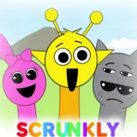 Scrunkly Game Logo - A colorful character from the Sprunki universe