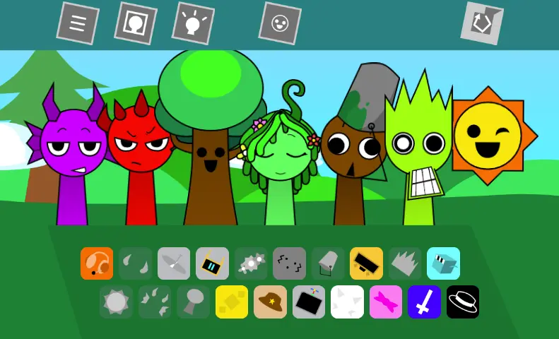 Silly Sprunki Gameplay Preview Silly Sprunki Gameplay Screenshot - Showing funny character interactions