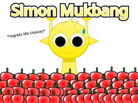 Simon Mukbang V game cover showing Simon eating food with Brud