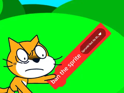 Logo for a short, humorous animated cartoon about a Sprunki game update being deleted