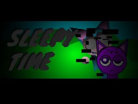 Sleepy Time Song Sprunki MyCats gameplay showing character Phanter and glitched texture elements