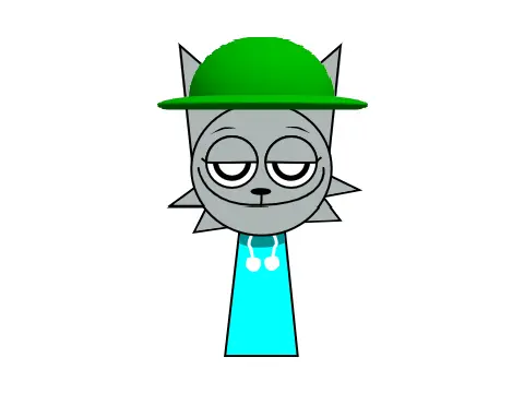Smug Horror Sprunki Sasha character with creepy smug expression