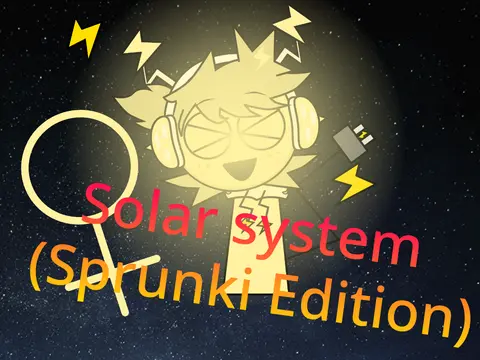 Solar System Sprunki Edition featuring Sprunki characters in space