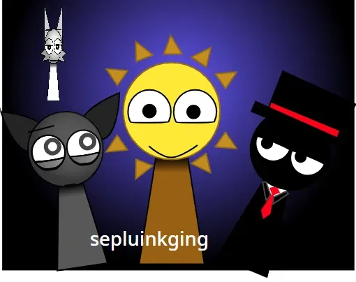 Spelunkign Game Logo featuring Sprunki characters in a cave setting