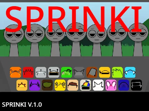 Logo for the Sprinki Official ver 1.0 game, a remix of Sprunki