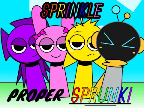 Official logo for Sprinkle Proper Sprunkies game featuring colorful sprunki characters