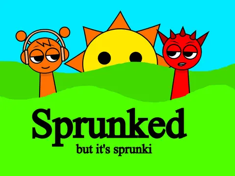 Sprunked But It's Sprunki Game Logo - Colorful Swapped Characters