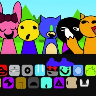 Sprunked Time Game Logo - Dark Version of Sprunki Characters at Night