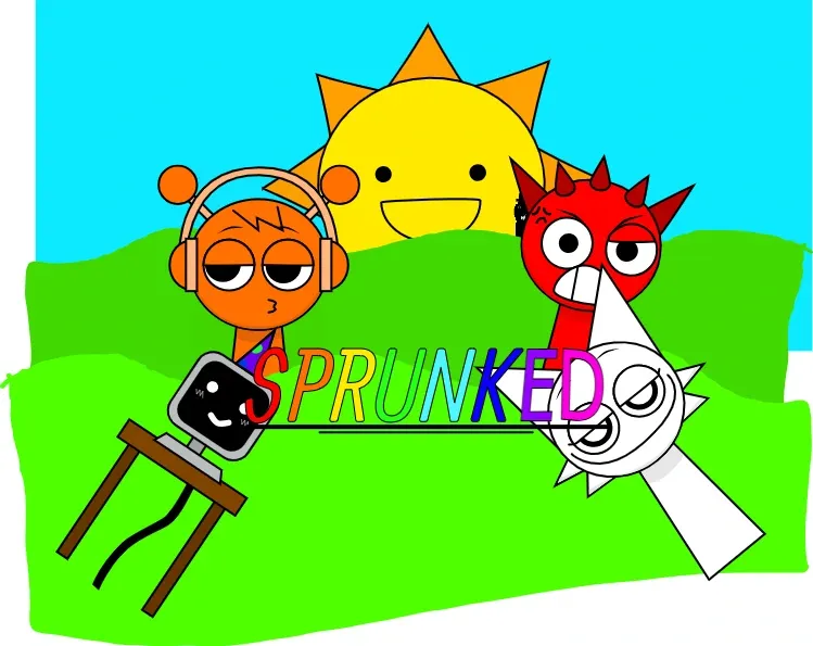 Sprunked x Sprunki Game Logo - Crossover Characters