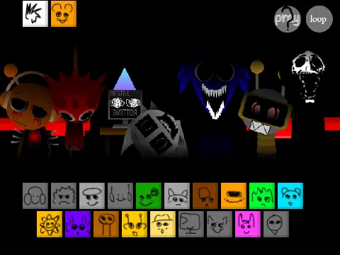 Sprunki 1996 But Sprunki Remix game cover image showing horror characters