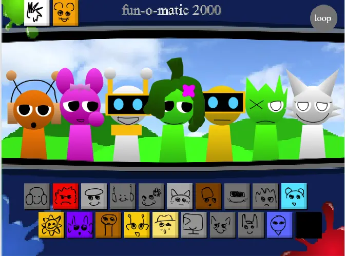 Sprunki 1996 Gameplay - Classic Horror Mode Sprunki 1996 Gameplay Screenshot - Classic Horror Scene