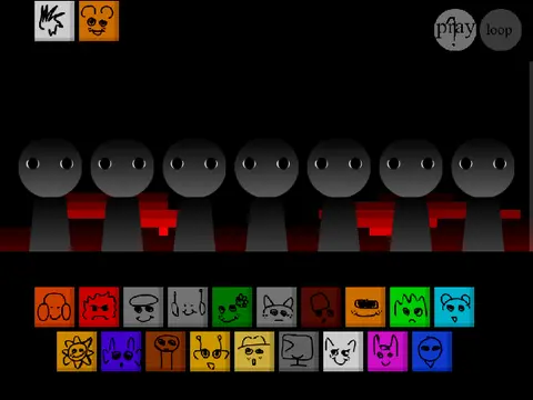 Sprunki 2000 Horror W.I.P game logo featuring eerie Sprunki characters
