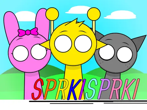 Official logo for Sprunki 6 Island Error 666 game featuring mysterious Sprunki characters