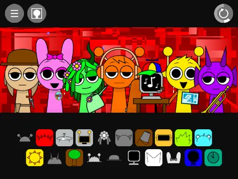 Sprunki Adding Back Horror Alpha gameplay showing night mode and family-friendly interface