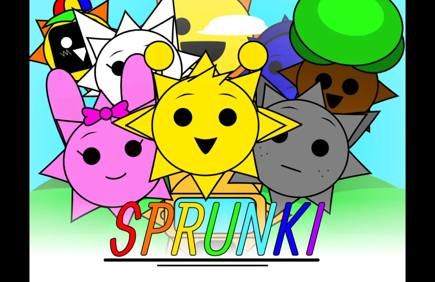 Sprunki All Sun Official Game Cover - Bright yellow characters with sunny backgrounds