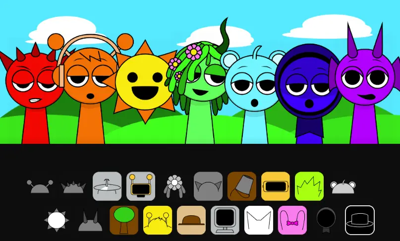 Sprunki Awkward Gameplay Sprunki Awkward Gameplay Screenshot - Showing awkward character interactions