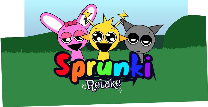 Sprunki Babies Retake Game Logo - Cute Baby Characters Music Game