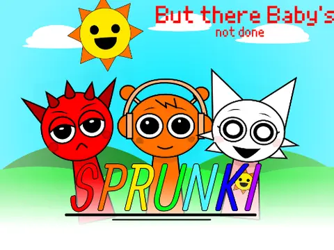 Sprunki Babies WIP Game Logo - Cute Baby Version Characters