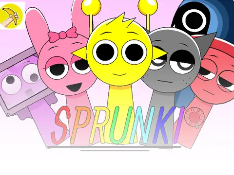 Sprunki Banana Porridge Official Game Cover featuring Lily and banana characters