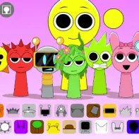 Sprunki Banana Porridge Remix Game Logo - Colorful banana characters making music