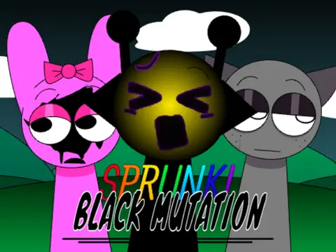 Sprunki Black Mutation Hands Game Cover Art Showing Dark Mutated Hands