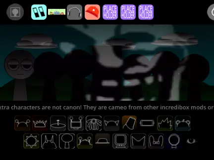 Sprunki character in black treatment with remixed visual effects