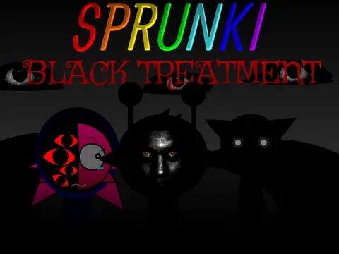 Official logo for Sprunki Black Treatment Not Cannon Remix V3 game