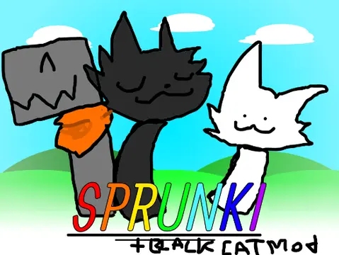 Sprunki Blackcat Mod game cover showing blackcat-themed alternative characters