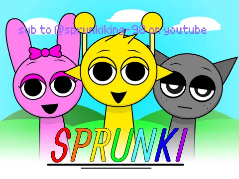 Sprunki But Cooler v3 game logo featuring cool Sprunki character