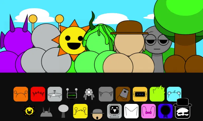 Gameplay Preview of Sprunki But Everyone Gyat Sprunki But Everyone Gyat Gameplay Screenshot