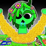 Sprunki But Food Game Logo - Colorful food-themed Sprunki characters