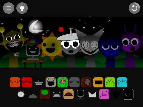 Sprunki But Good At Least Schaal Mode game showing advanced music creation interface with scaling difficulty
