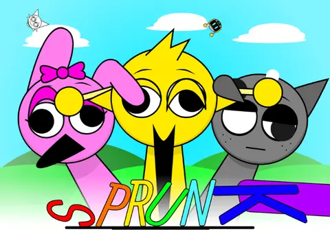 Logo for the old, funny (and ruined) sprunki mod with a scary mode